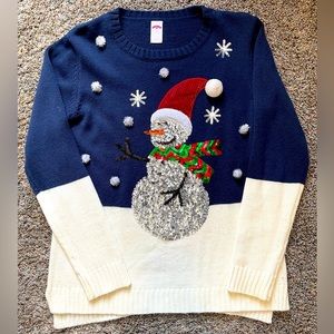 Holiday Sweater - Snowman Embroidered